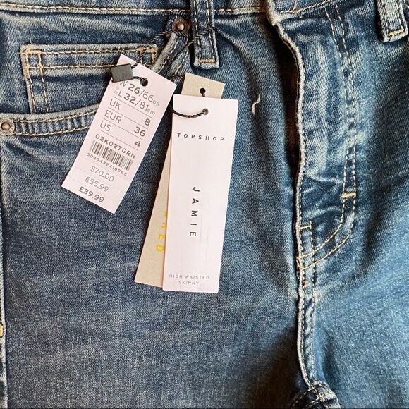 TopShop Jeans Jamie High Waisted Skinny US Sz 4 NWT - Picture 9 of 10